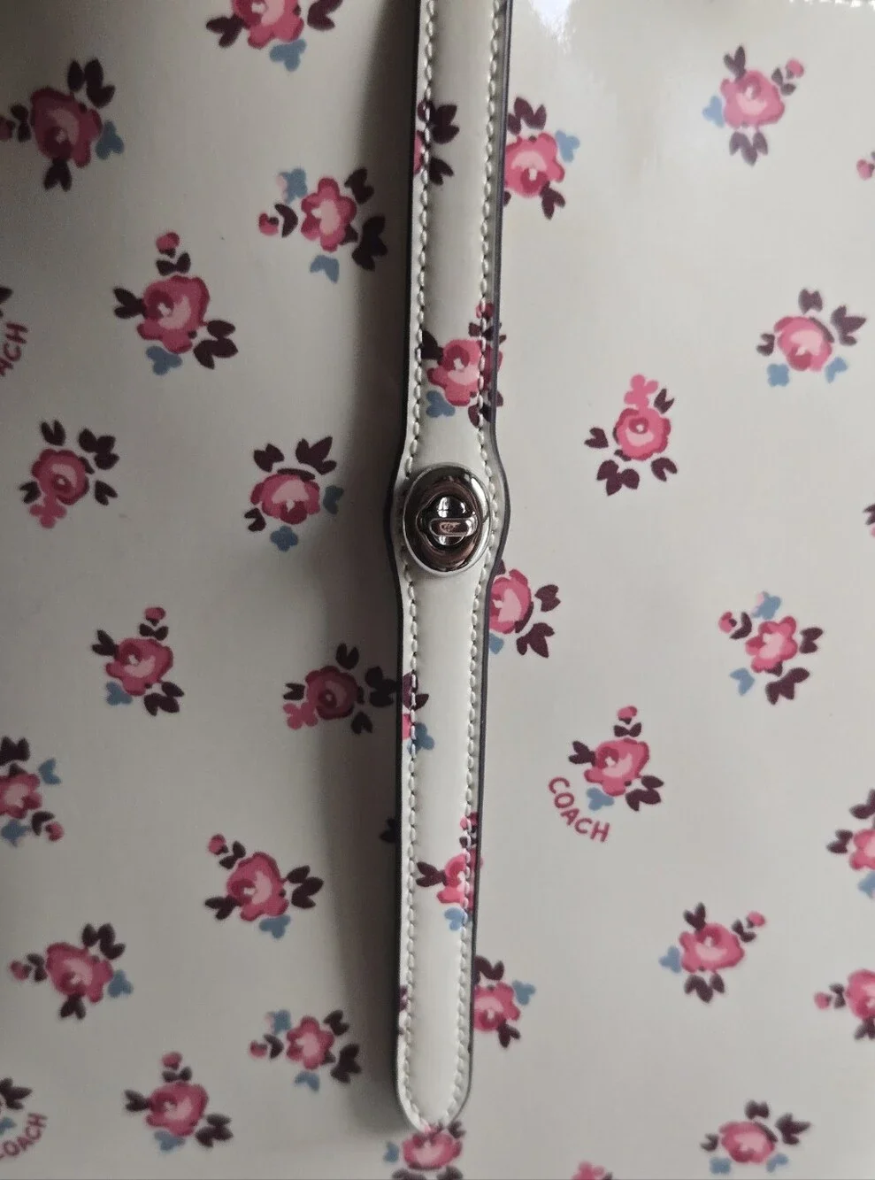 🌸GUC Coach Market Floral Bloom Large Patent Leather Tote Bag🌸
